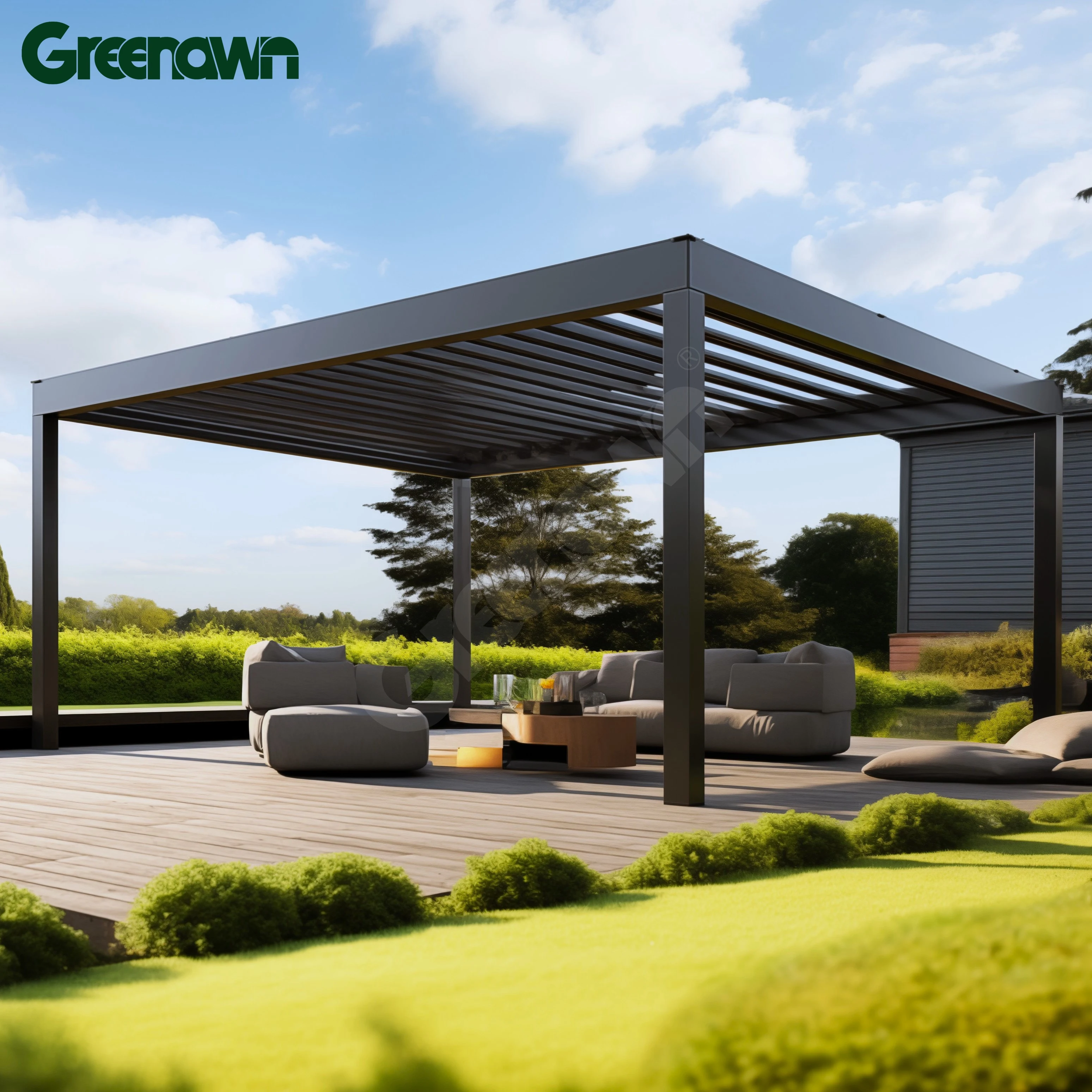 Modern Louvre Pergola Design Aluminium Material Easily Assembled Arch Arbours for Outdoor Garden