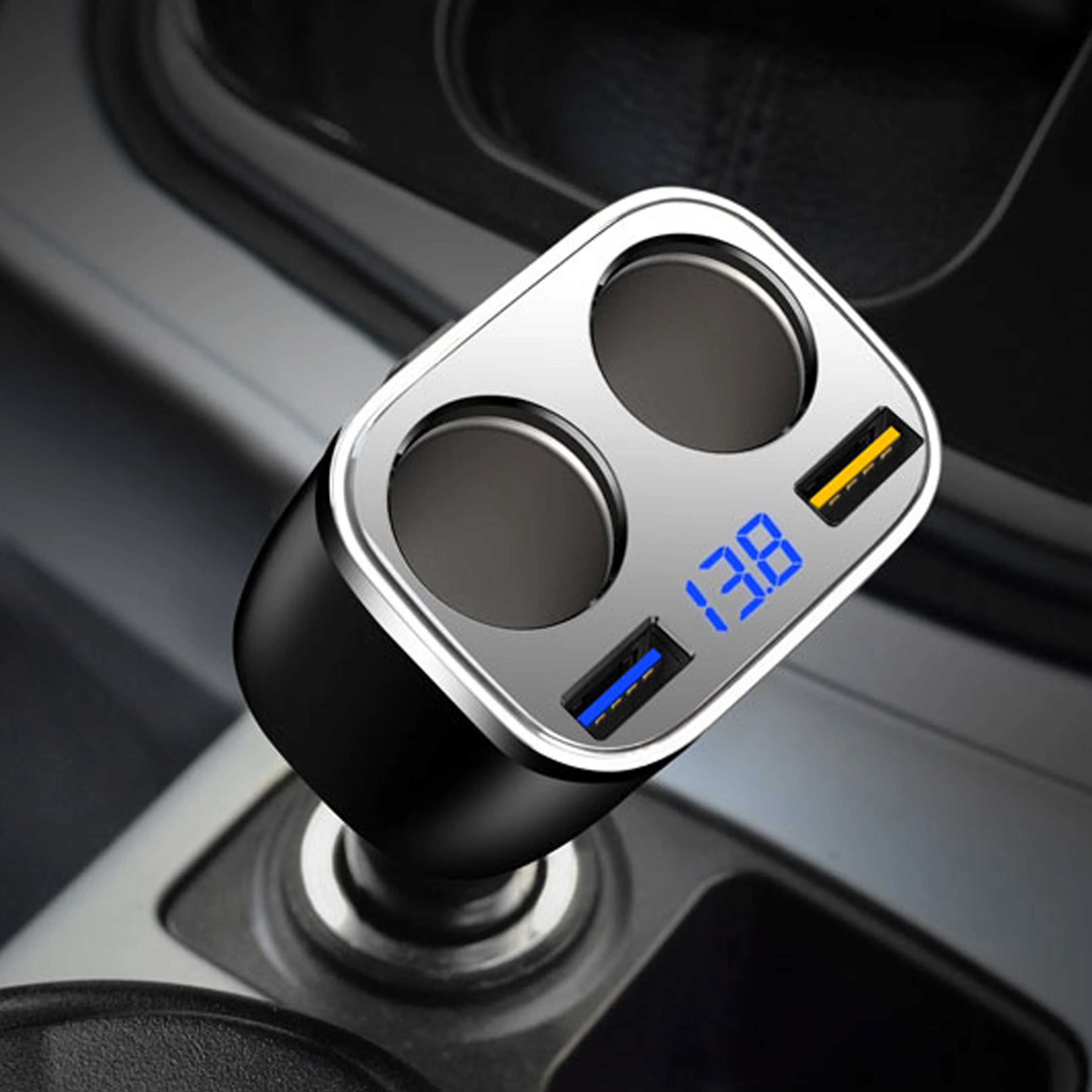 C28 High quality Hands-Free Call Dual charger for mobile TF Card FM Transmitter MP3 Music Player Car Kit