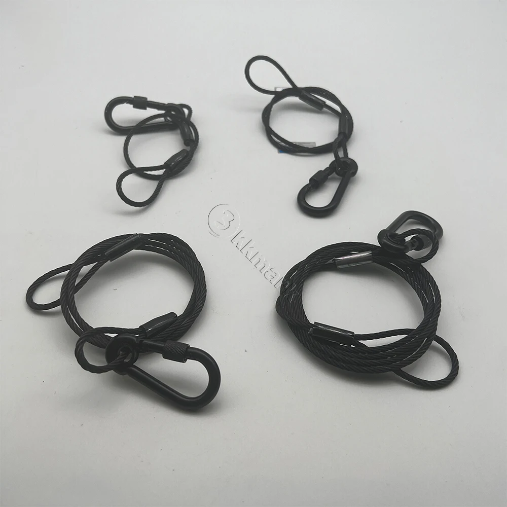 Factory Custom length Steel Cable Suspension Thimble Eye Steel Wire Rope Slings (NO PVC cover) black safety cables wires