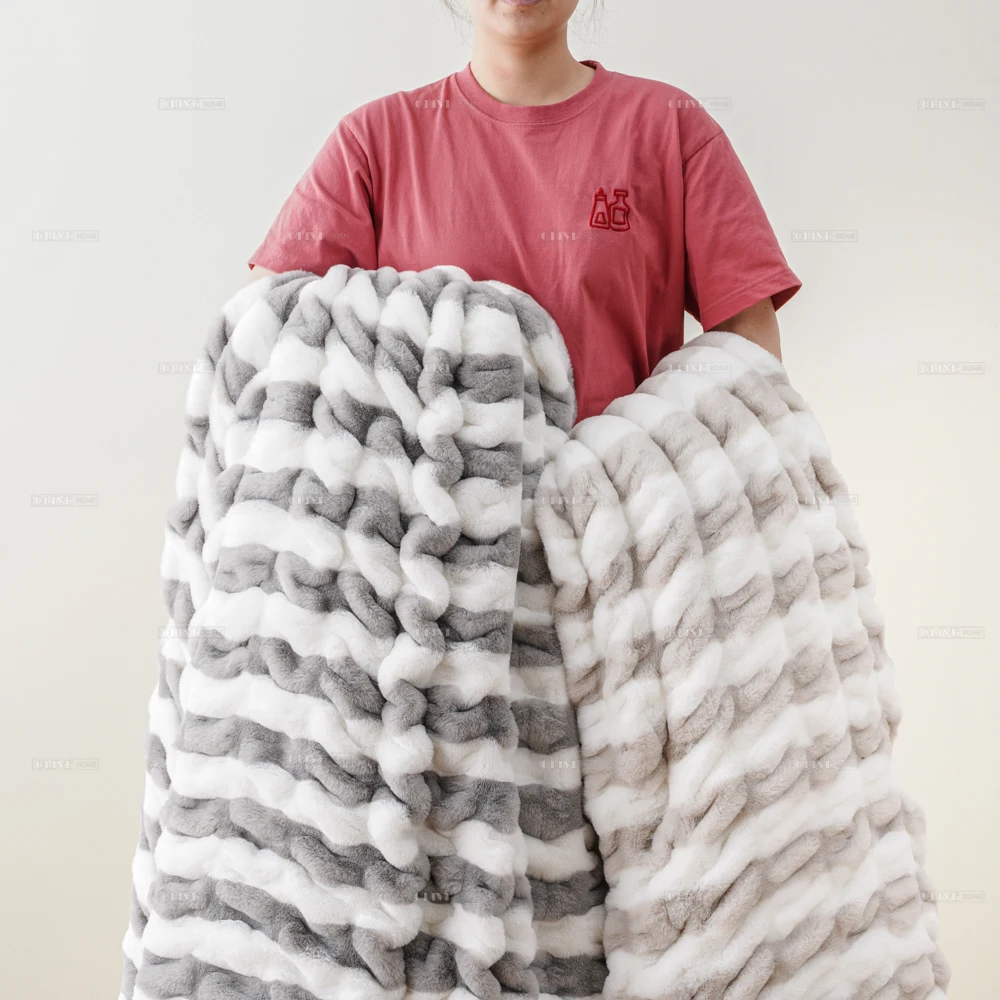 Плетеное одеяло из искусственного меха