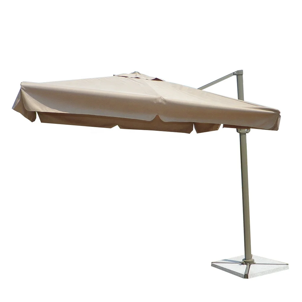 3x3M Square Shape Outdoor Furniture With Stand Patio Parasol Beach Roma Cantilever Hanging Umbrella  Sun Umbrella