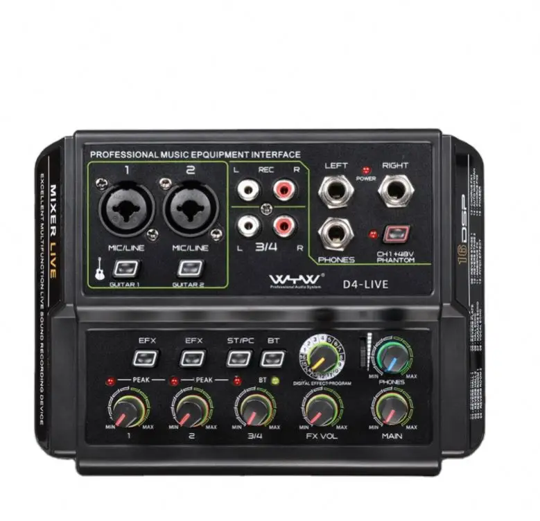 professional 4 channel audio interface multifunction professional studio sound card mixer