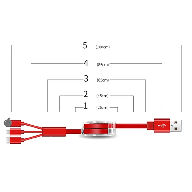 Выдвижной зарядный кабель с несколькими USB-портами Шнур Micro USB Type-C для Samsung Galaxy A30 A50 A70 M30 сотового телефона несколько кабелей