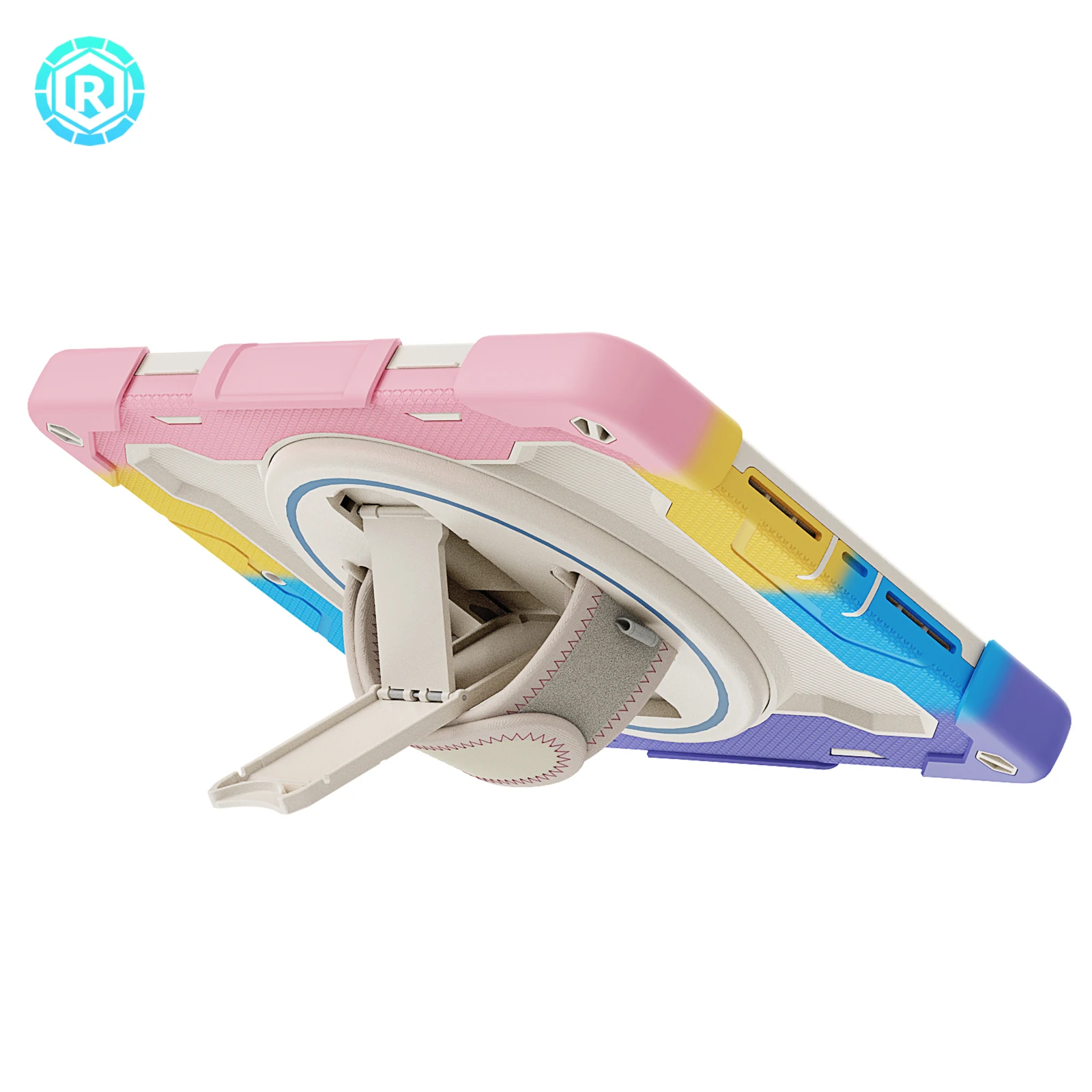 ROISKIN 2 IN 1 Design 360 Rotation kickstand with handle Elastic recovery Military level anti-fall tablet case for Ipad 10.2