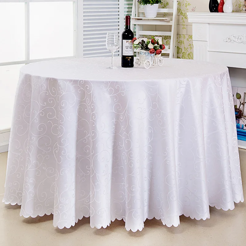 Table Covers Table Cloth White Tablecloth Wedding Custom Damask Tablecloth Jacquard Round Tablecloth 200 CM