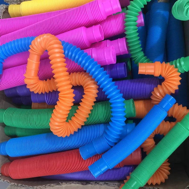 Pop Tube Color Stretch Plastic Pipes Corrugated Kids Diy Telescopic Pipe Vent Decompression Fidget Toys