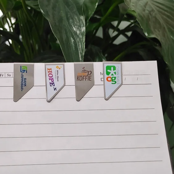 High Quality Promotional Metal Paper Clips Eco-friendly Cheap Printed Private Label Bookmark Stationary Office Metal Paper Clips