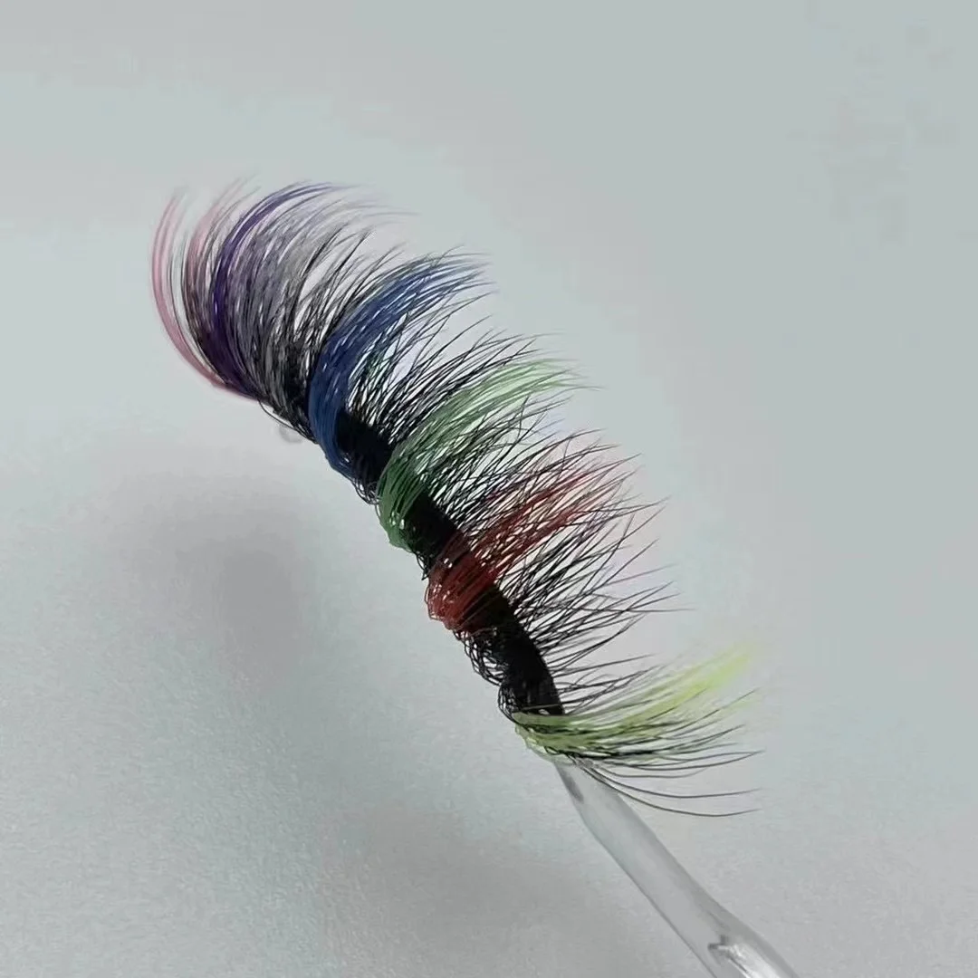 wholesale Eye tail color mink eyelashes real 3d mink eyelashes Colored strip eyelashes Colorful Lashes