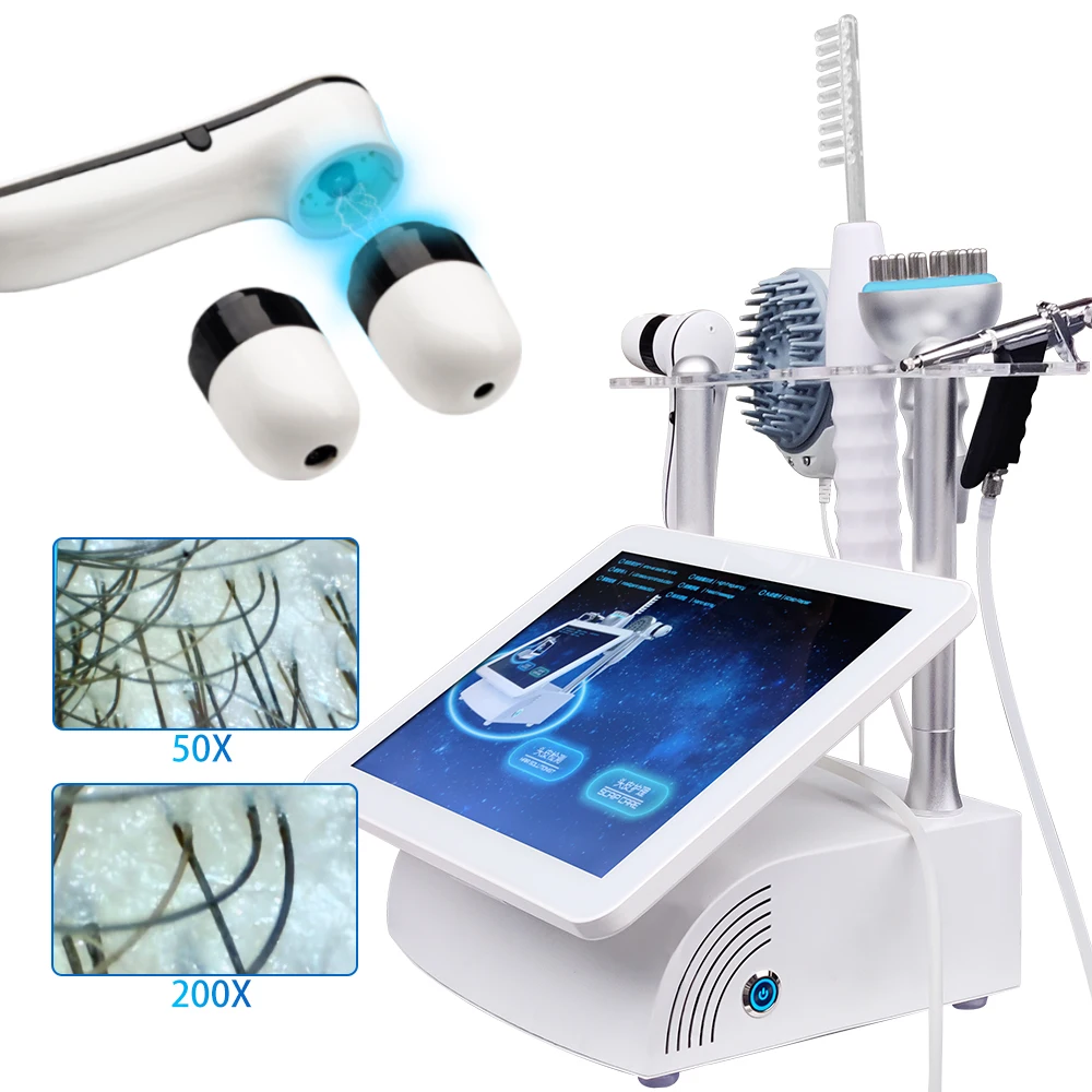 professional hd 50x 200x scalp detector skin scanner machine 5 in 1 scalp analysis system skin hair analyzer