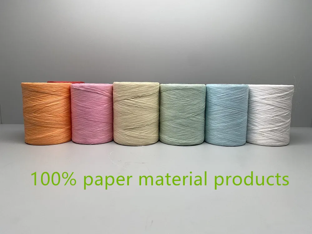 Paper bag Paper raffia For Crocheting Basket Weaving Knit Environmental Biodegradable Box Pack Gift 100% paper material products