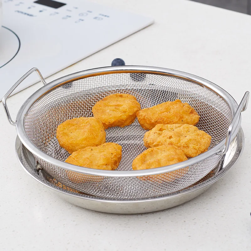 Round Deep Fryer Basket Chips Basket For Fry Food Mini Deep Fry Serving Oil Residue Filtration