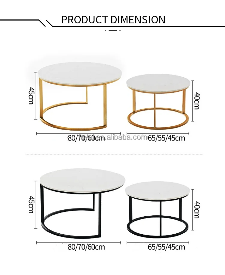 hot sale high quality new design white stainless luxury side coffee table white marble top coffee table