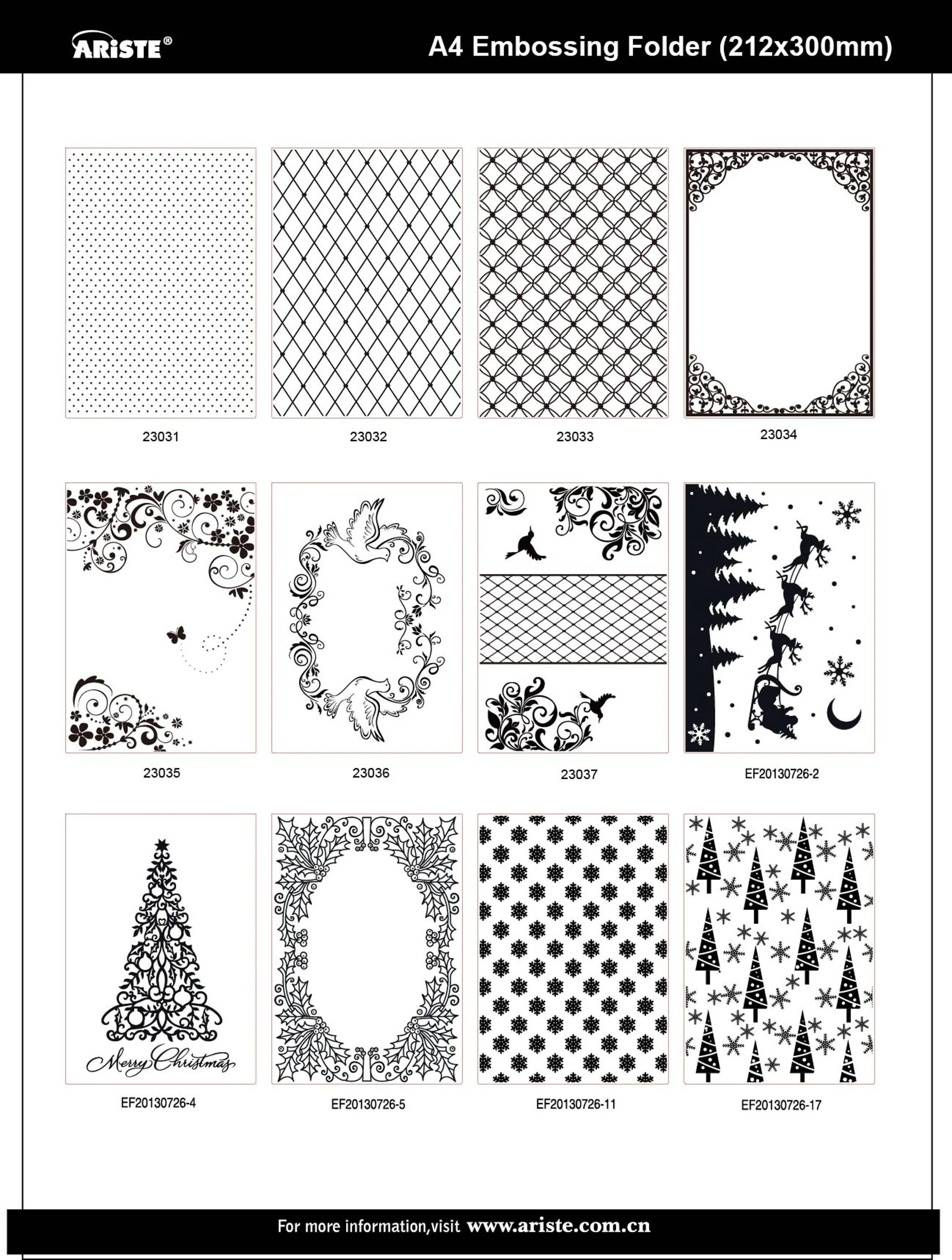 23031 A4 Customized Design Promotion Paper Craft Tools Plastic Embossing Folder for scrapbook card making