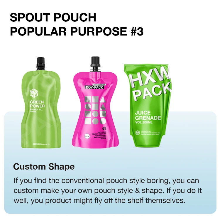 Wholesale Customizable 150ml 200ml 300ml Doypack Food Grade Juice Retort Pouch Baby Food Bag Stand Up Spout Pouch Bads For Puree