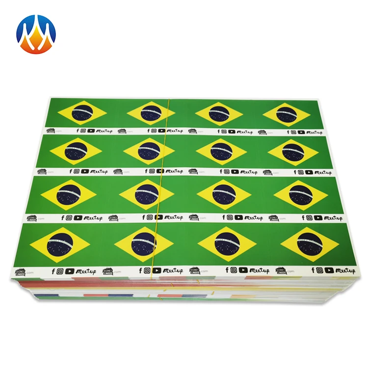 Promotion Paper Self Adhesive Custom Label Decorative Sticker Flag Die Cut Stickers