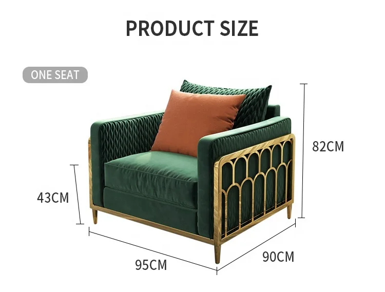 Modern light luxury American modular sofa stainless steel pine inner frame living room sofa 1234 sofa set