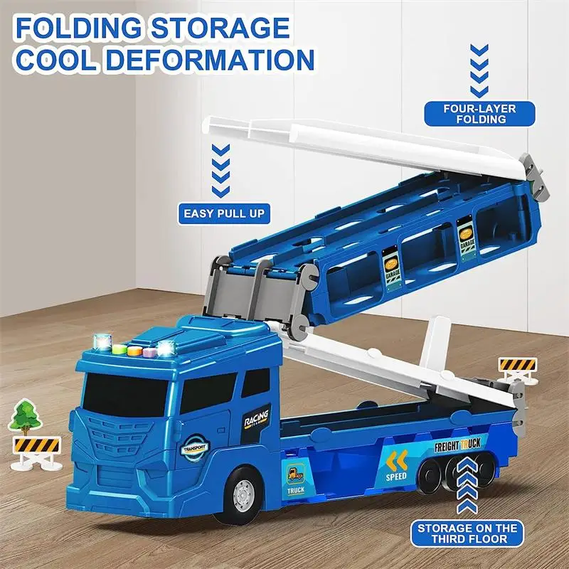 Truck Toy Play Track car Deformation Track Race car Truck Toy Alloy Vehicles Parking Lot