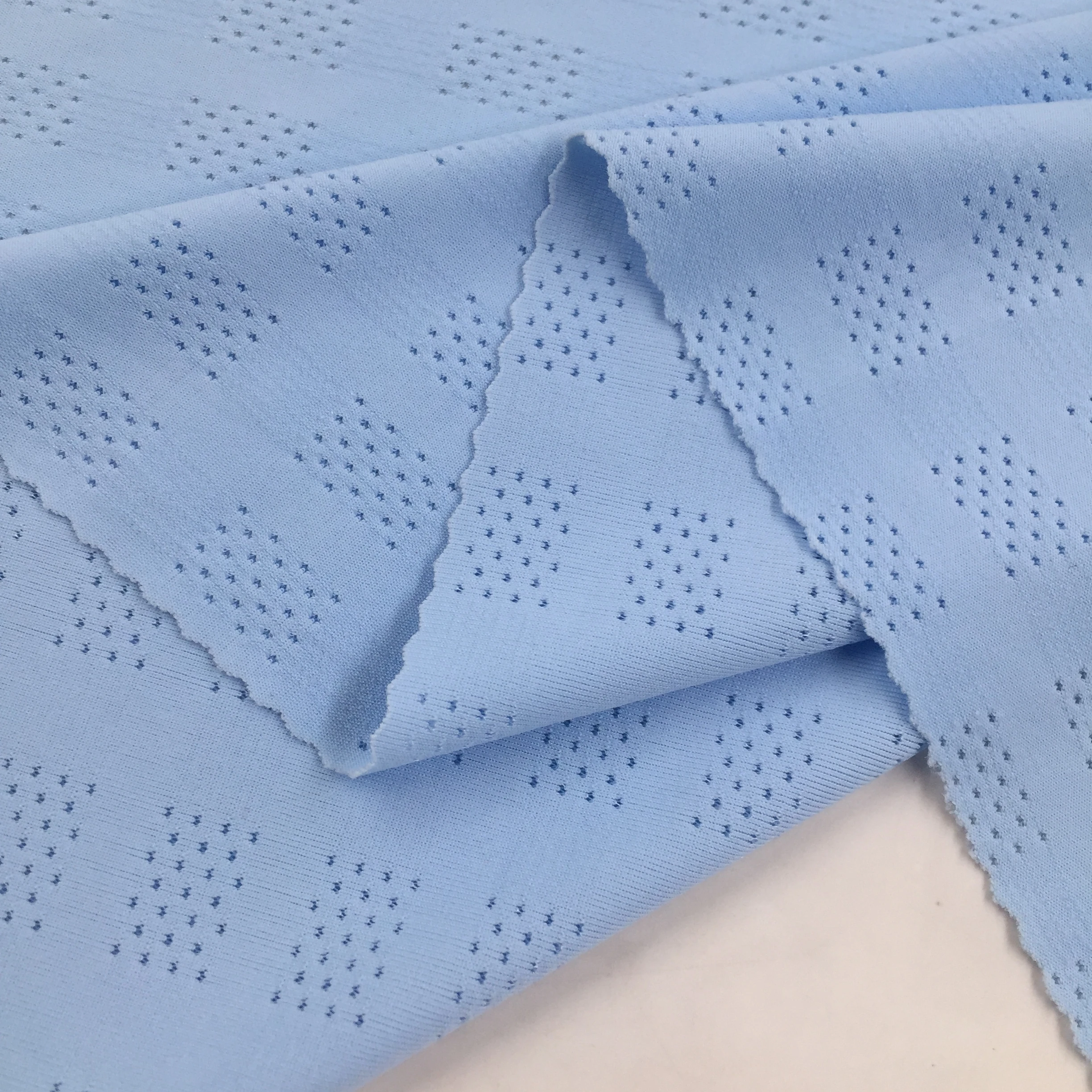 Mesh Breathable Mesh New Jacquard Grid Sports Fitness Suit Vest Fabric Water Cube Butterfly Knitted Stretch Fabric Lightweight