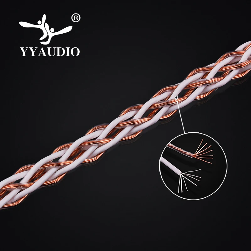 YYAUDIO 7N OCC Silver and Copper Hifi RCA Cable Hi-end 2RCA Male to Male Interconnect Cable 1m 2m 3m 5m