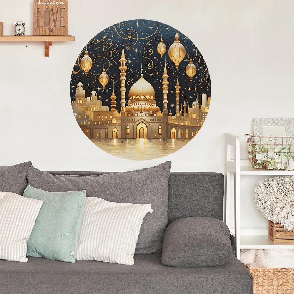 Wholesale Custom PVC Removable Self Adhesive Dream Castle Islamic Eid Mubarak Muslim Ramadan Home Wall Decor Stickers