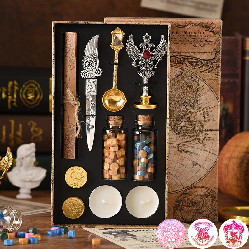 Retro Wax Seal Set Stamp Replace Copper Head Wedding Packaging Gifts Set