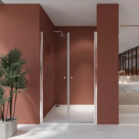 PARTNER Factory Direct Sell Silver Black Frame Tempered Glass Modern Design Door Portable Shower Screen Bathtub Screen