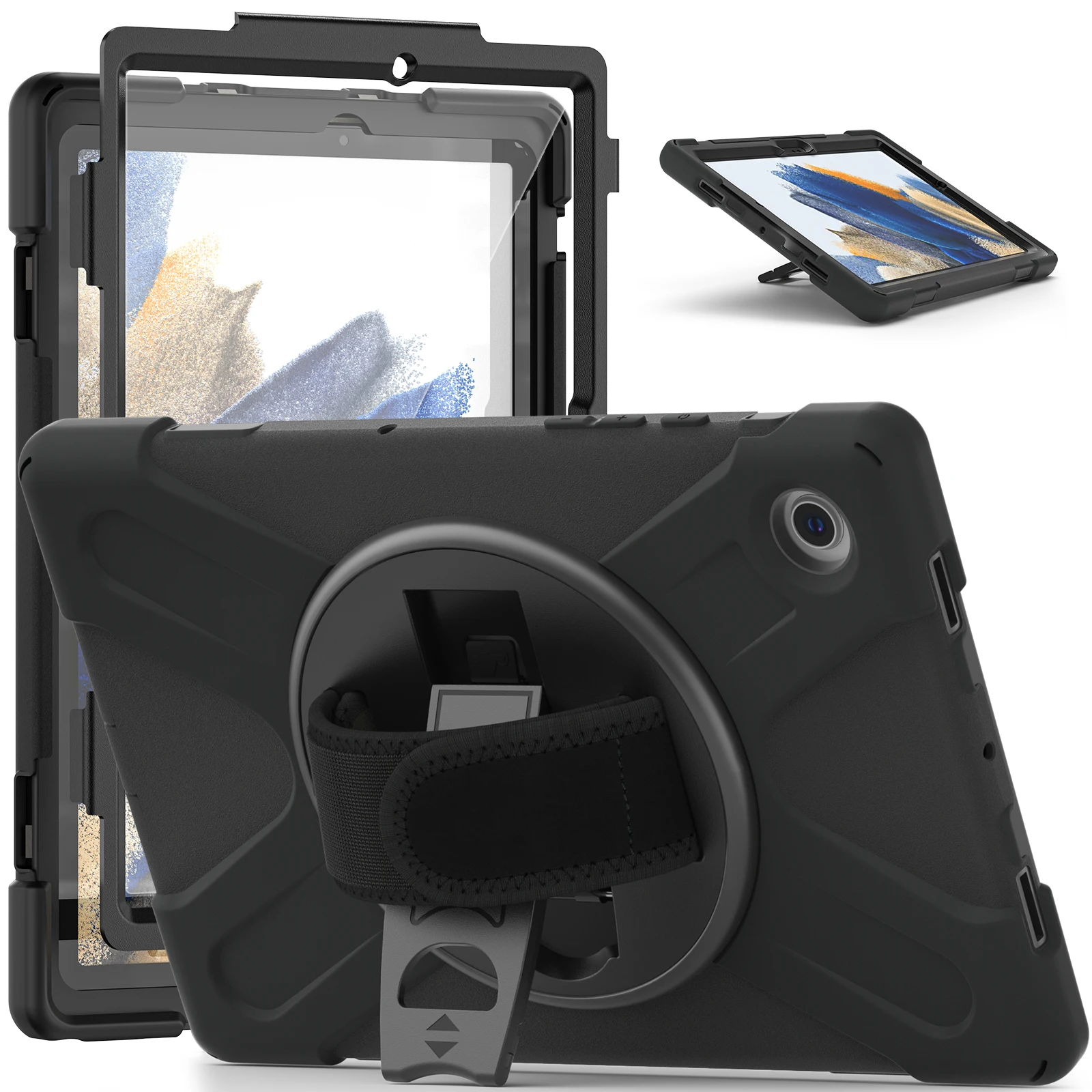 Heavy Duty Protective Silicon Tablet Case for Samsung Galaxy Tab A8 10.5 2022 Rugged Soft Back Cover with Stand
