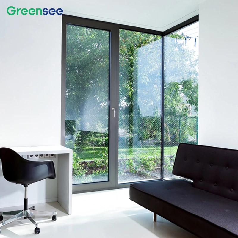 Greensee High Performance Windproof Anti-theft Metal Frame Tempered Glass Sliding Interior French Door