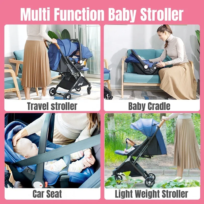 Coches Para Bebes Baby Car Seat And Strollers Baby Pram Kinderwagen 3 En 1 Foldable Baby Stroller 3 In 1 With Car Seat