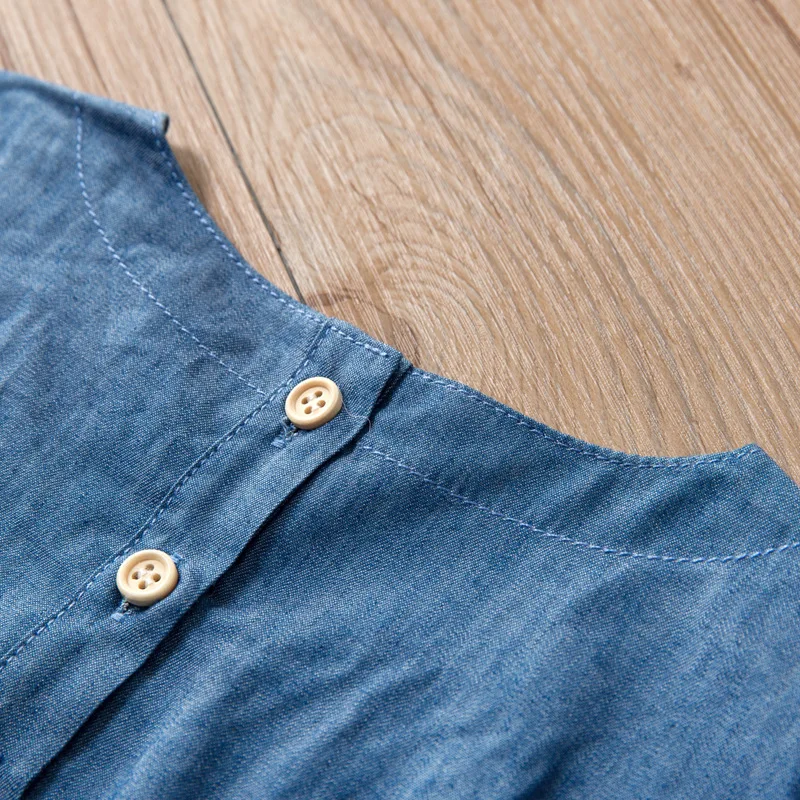 2022 European and American dragonfly embroidery girls denim dress