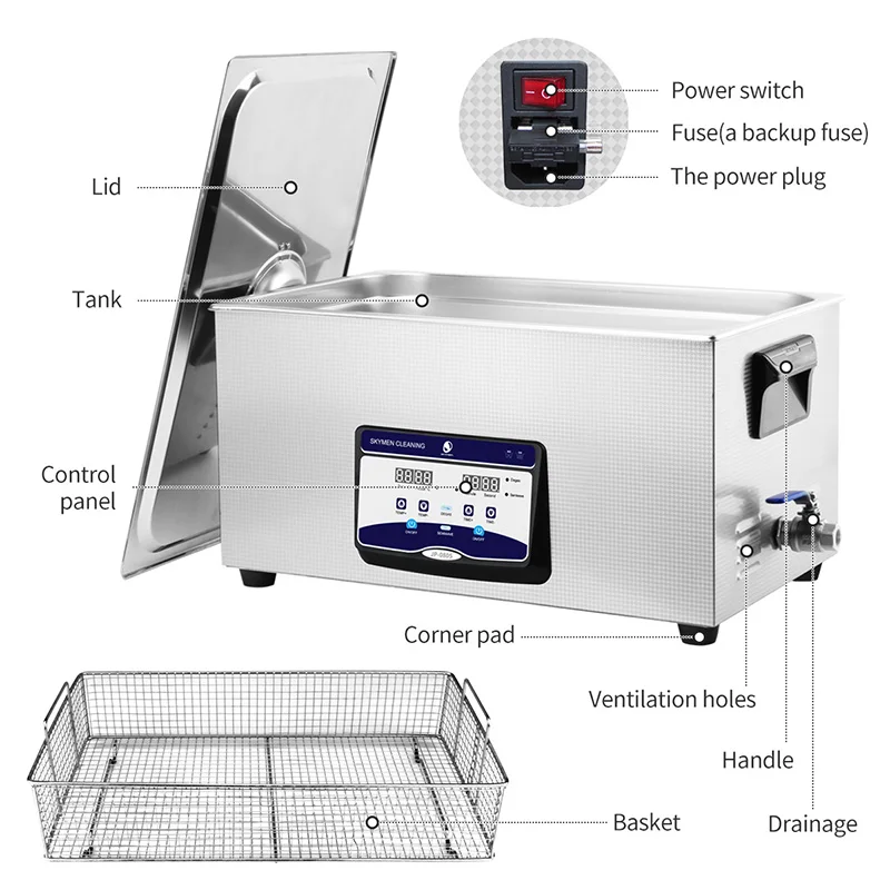 FD-080S ультразвуковое чистящее оборудование 22L 300W протезные ультразвуковые очистители