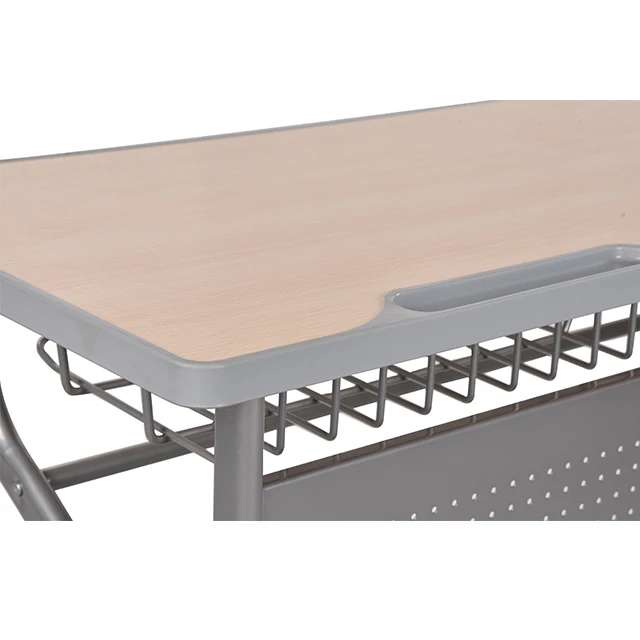 Master Design School Furniture Height Adjustable Student Desk and Chair Hot Sale School Furniture School Sets 2 Students Metal
