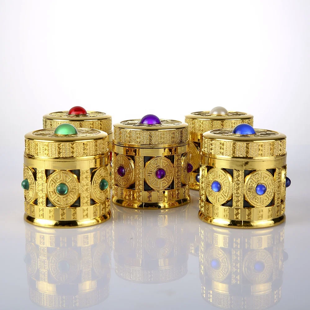 10g Luxury Glass Packaging Jar for Saffron with Golden Lid
