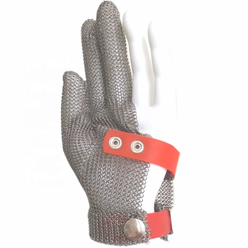 Three fingers target protection stainless steel hand safe working gloves anti garments cutting