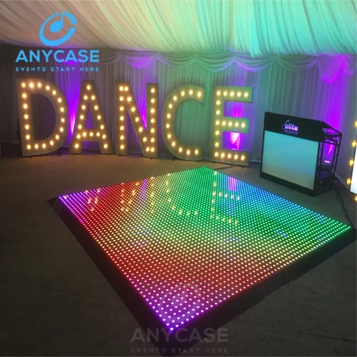 tempered glass nightclub party LED digital dance tiles panel brick lamp LED dance floor