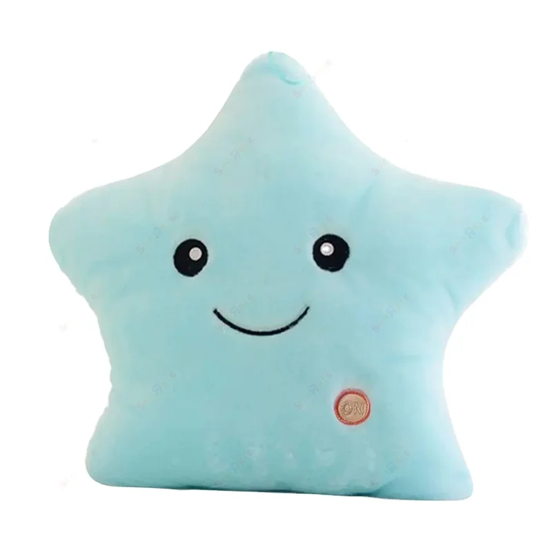 34CM Luminous Pillow Colorful Stars Cushion LED Light Cushion Plush Pillow Stuffed Luminous Plush Toy Birthday Gift for Kids