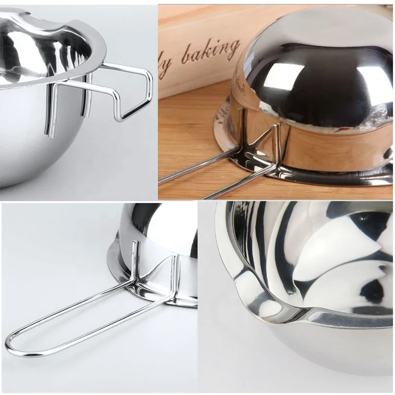 Amazon Hot Sale Long Handle Chocolate Pot Stainless Steel Sugar Melting for