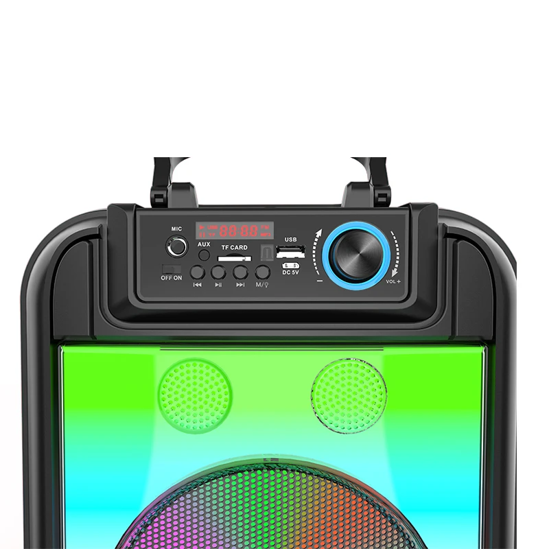 8 Inch Bt Portable Speaker High Power Speaker With Led Karaoke Player Light