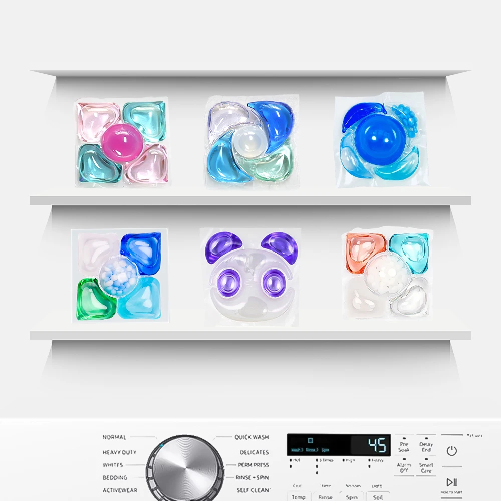 Hypoallergenic Organic Laundry Pods Long Lasting Fragrance Fabric Softener Concentrated Liquid Laundry Detergent Capsules