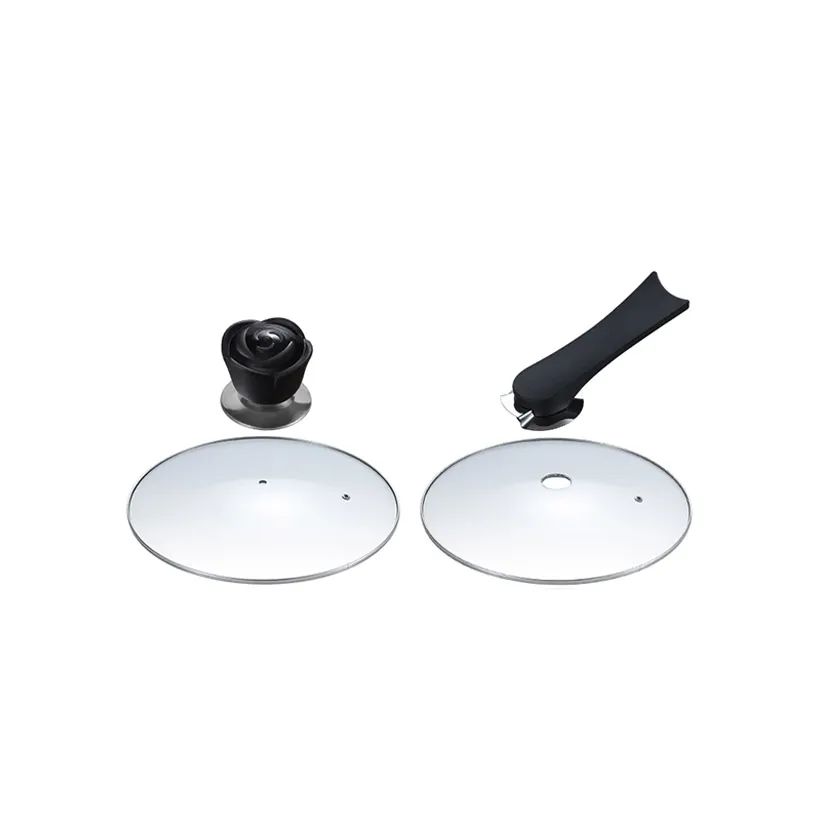 2022 Supply Glass Pan With Silicone Suit For Different Size Pot Toughened Glass Lid