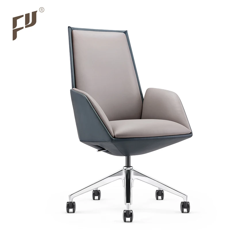 FURICCO manufacturer adjustable comfortable chair modern swivel Genuine Leather desk chairs for staff office