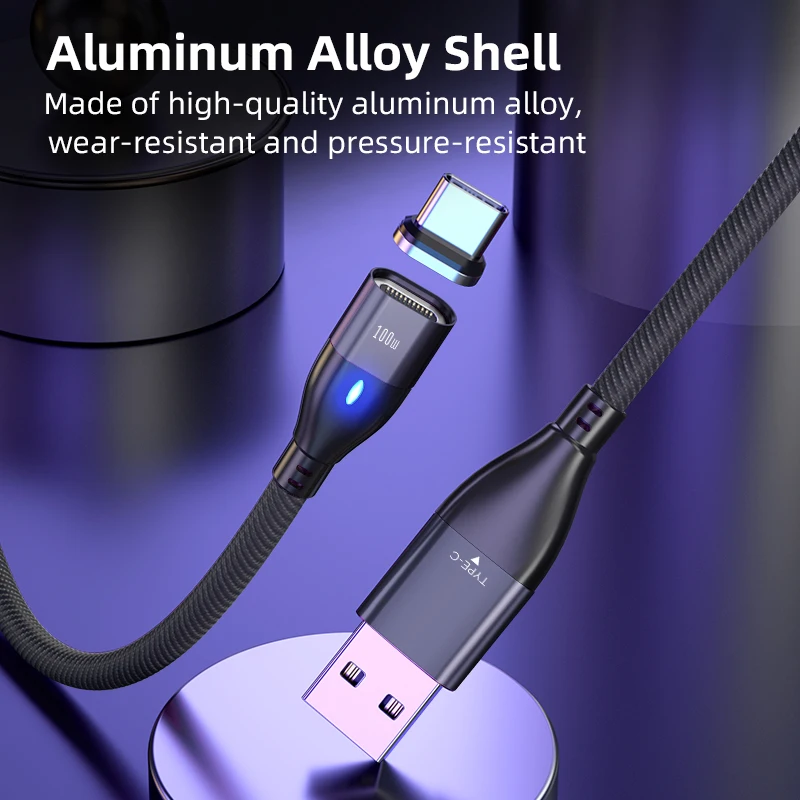 Magnet USB data cable 6 in 1 PD100W super quick charging cable for all mobile phones USB a+c plug charger adapter