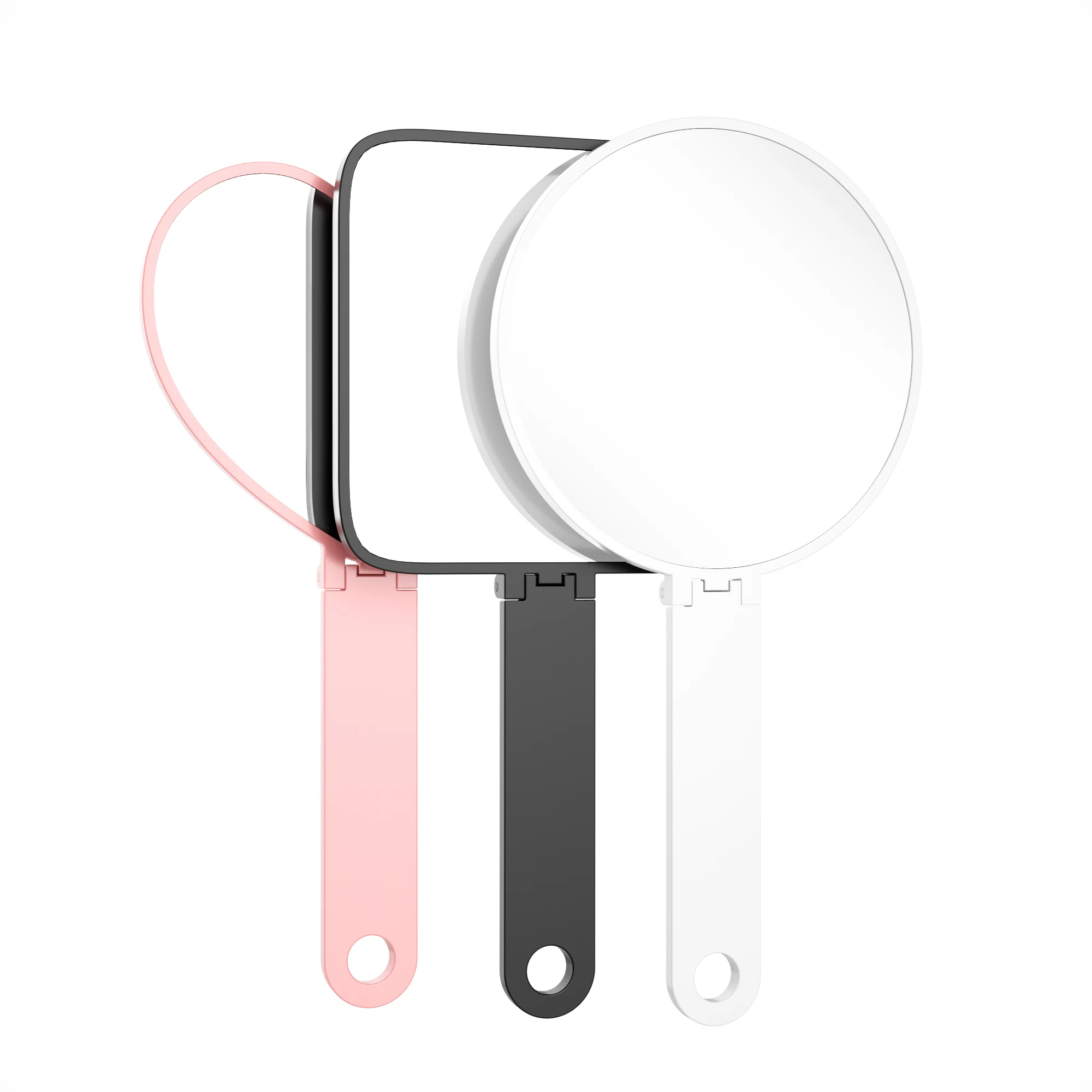 Free Logo Makeup Mirror Custom Logo Private Label Hand Pocket Mirror Wholesale Abs Plastic Vanity Hand Makeup Mirror