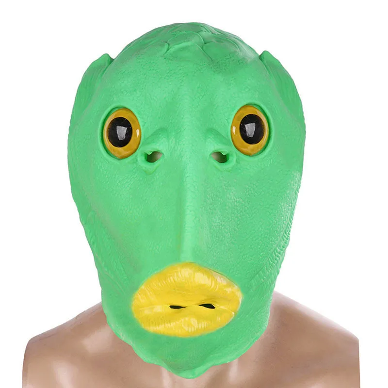 People fish head Mask Animal Half Face Fish Ear Mask for Easter Halloween Party Mardi Gras Costume Accessory party face mask