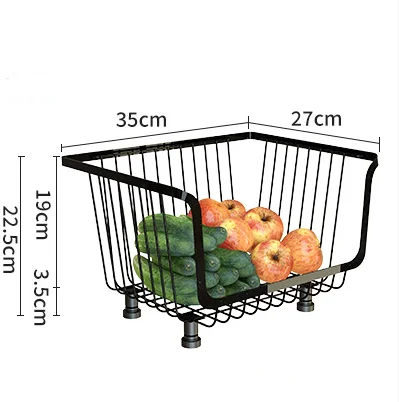 3 Tier Stackable Wire Storage Baskets Fruit Storage Cart with Wheels Tier Vegetable Basket Bins Rack for Kitchen Bathroom Basket