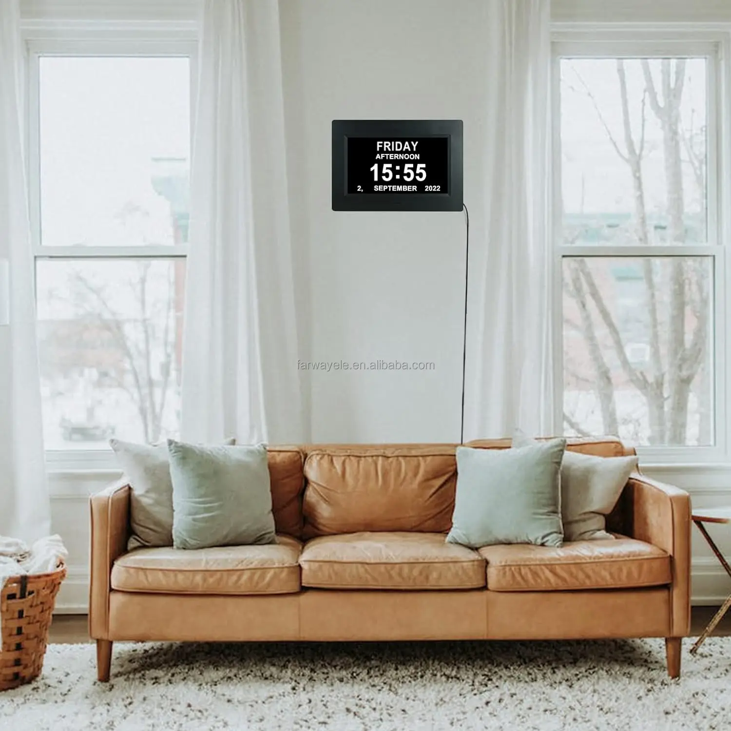 Auto Dim Battery Backup Extra Large letter 7inch Dementia Digital Calendar Day Clock for Memory Loss Seniors