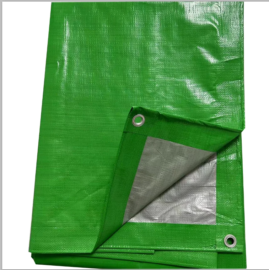 New Pe Green Silver Tarpaulin Sheet  Pe Tarps With  Loge