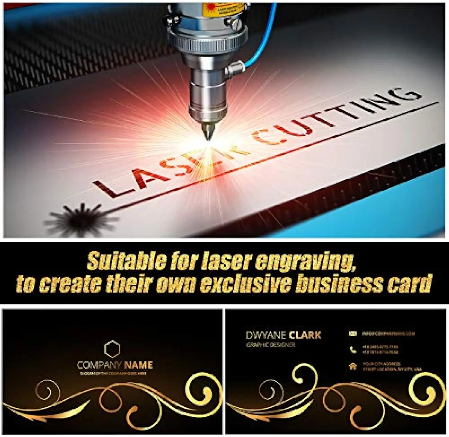 Wholesale Custom Design Aluminum Blank Metal Business Cards Laser Engraving Blanks 0.45MM For DIY Business Gift