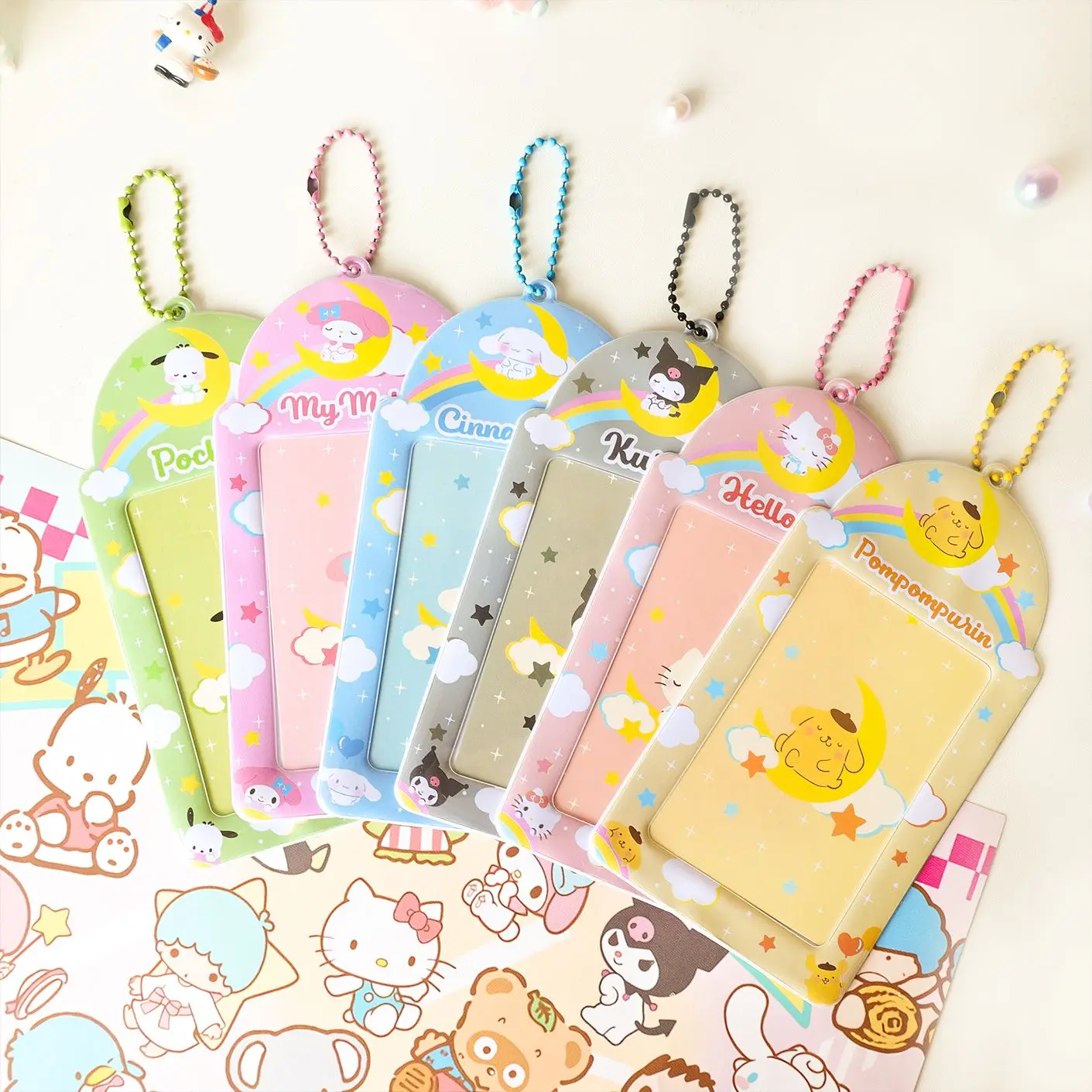 2024 New Original customized cute cartoon animal 3-inch PVC card sleeve pendant keychain.