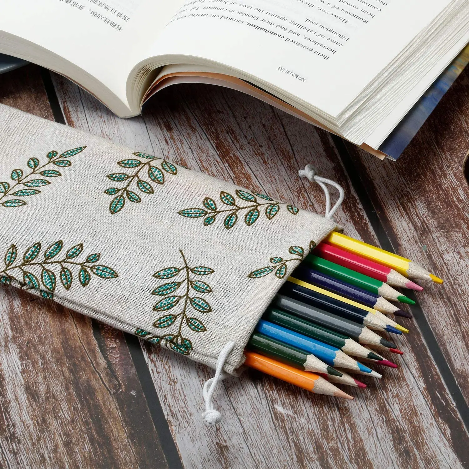 Cutlery Storage Bag Reusable Drinking Straw Stainless Steel Spoon Fork Straw Pouch Woven Tableware Storage Bag Travel Equipment